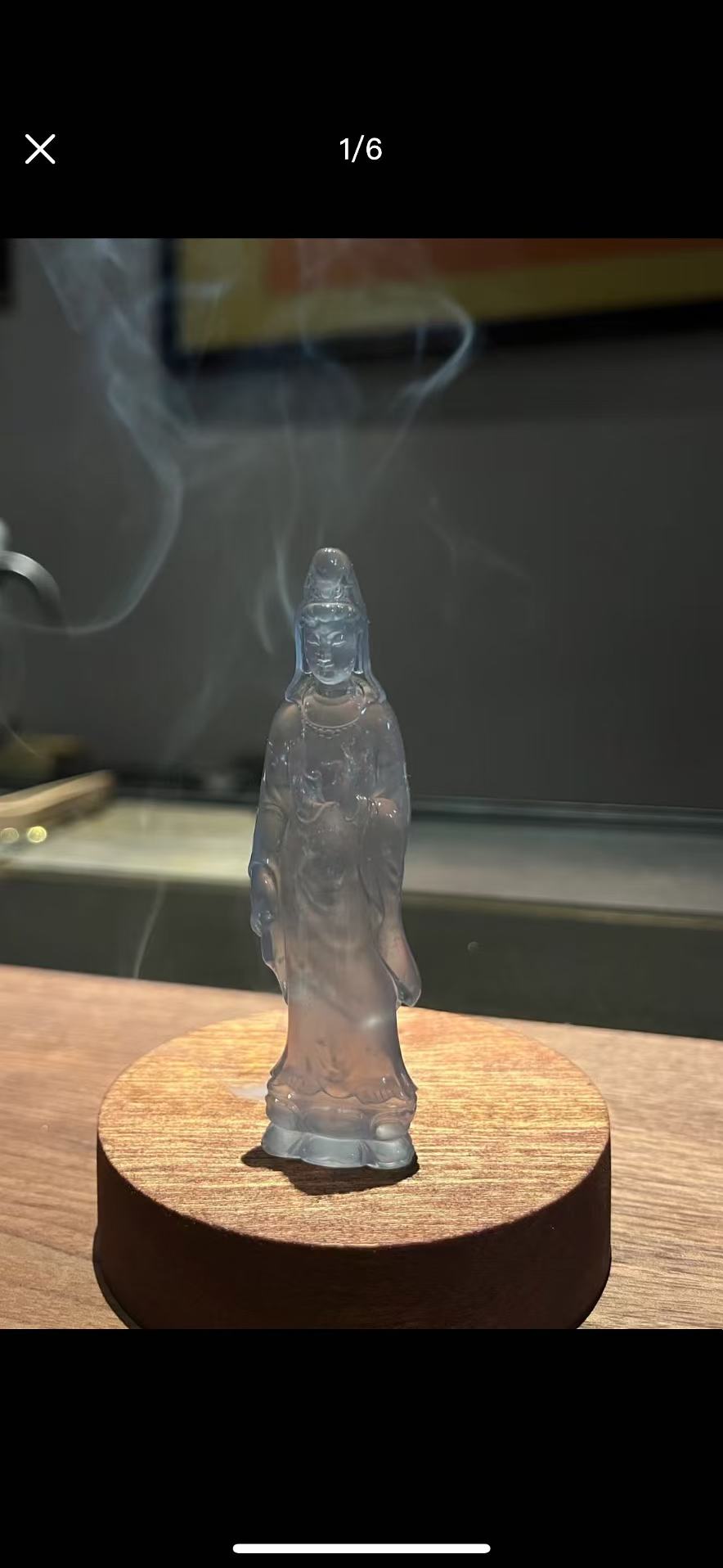 中式古法水翡翠观世音菩萨佛像