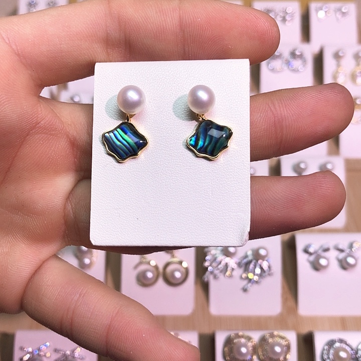 淡水珍珠耳饰银S925镶嵌