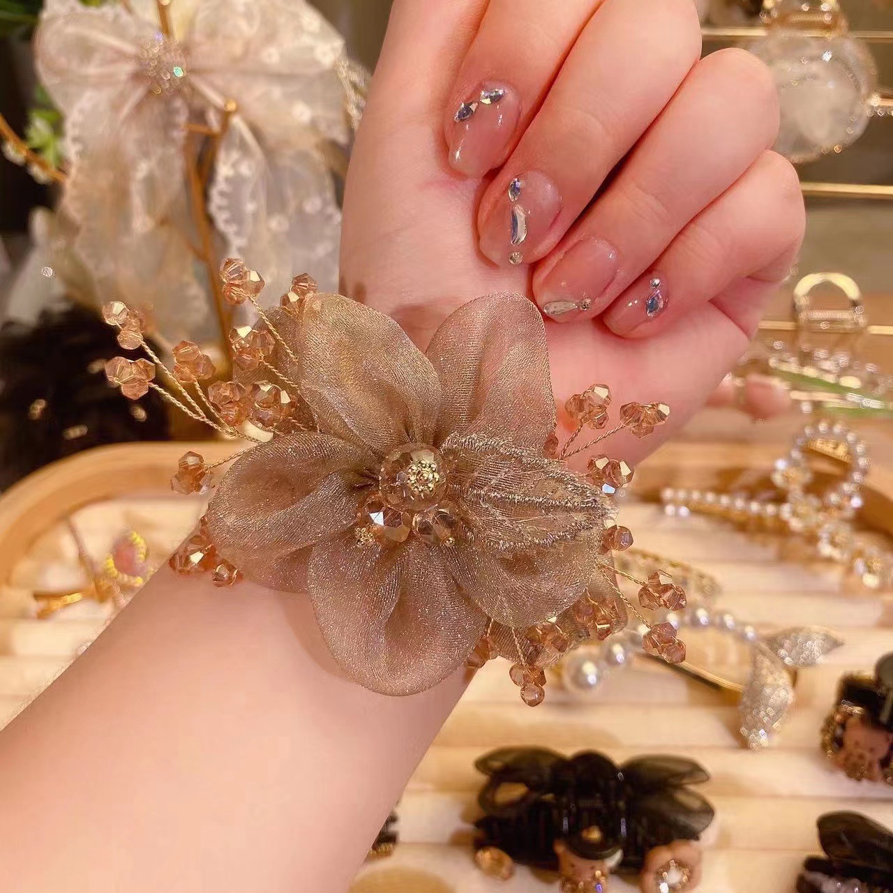 满天星大肠圈高级感发绳头绳女扎头发头花发饰爆款头饰女海洋之星