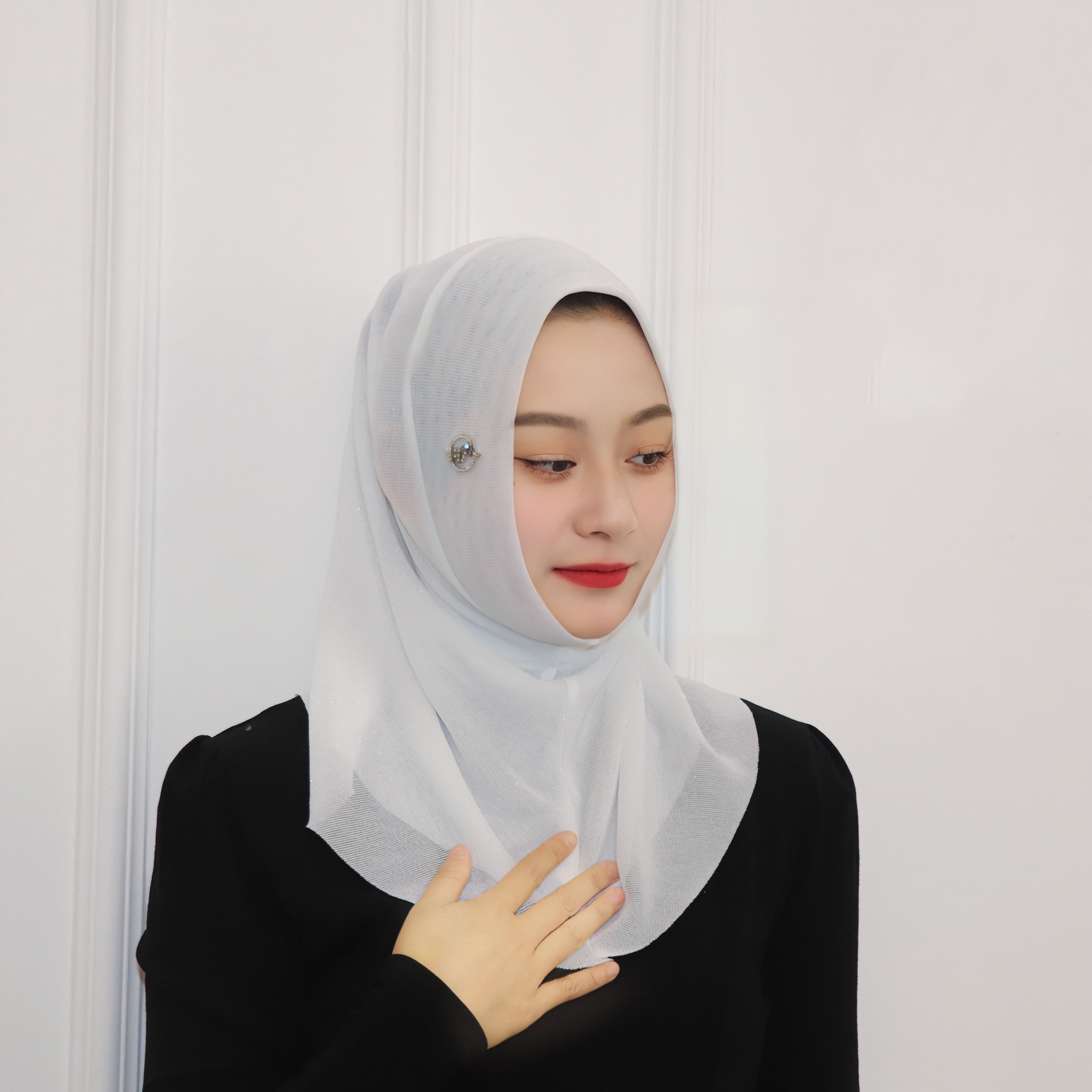 姆咖凯迪·法提玛海南少数民族原创T2425闪银双层头套