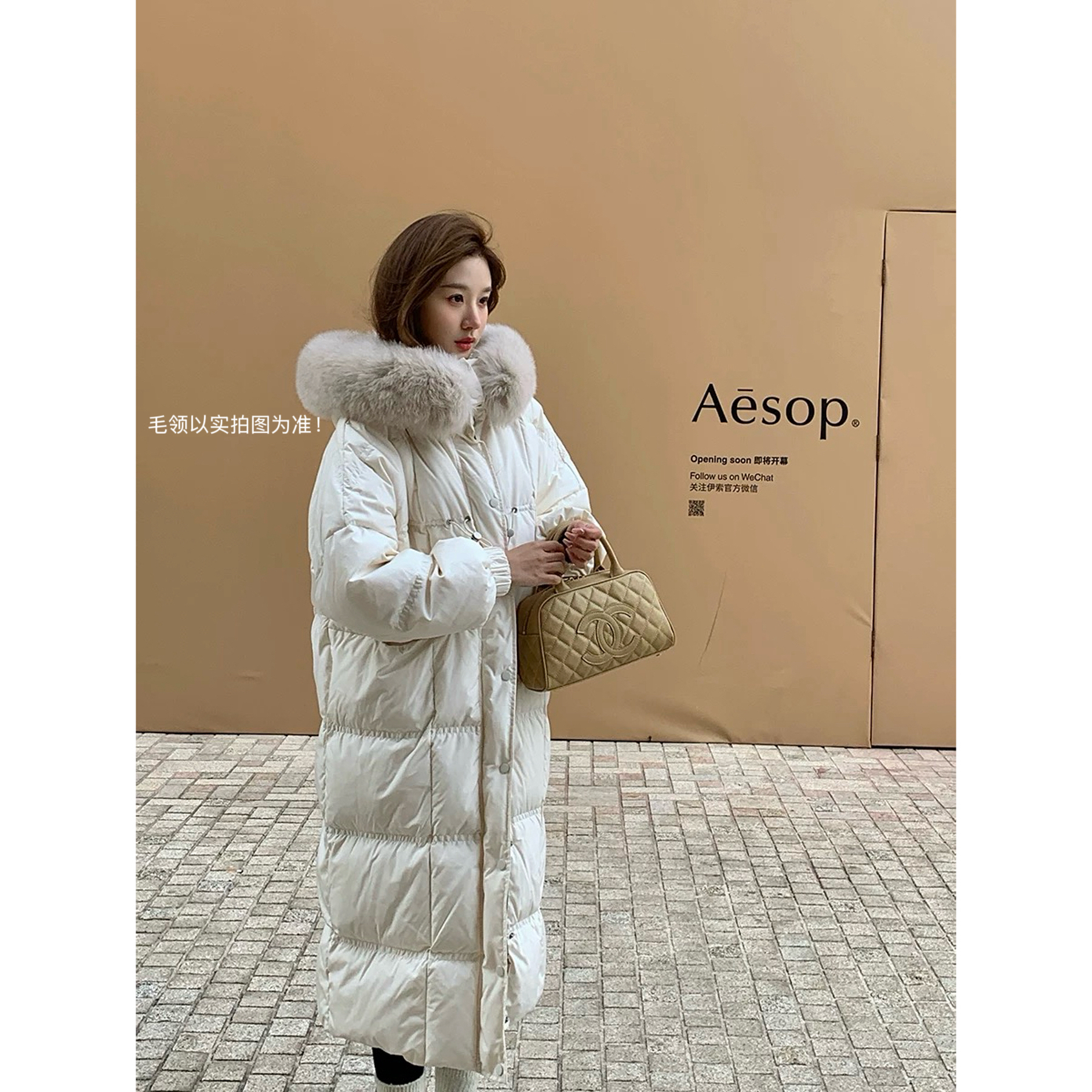 孟婆家【冰雪圆舞曲】withmxb*原！冬日90白鸭绒大毛领长款羽绒服274