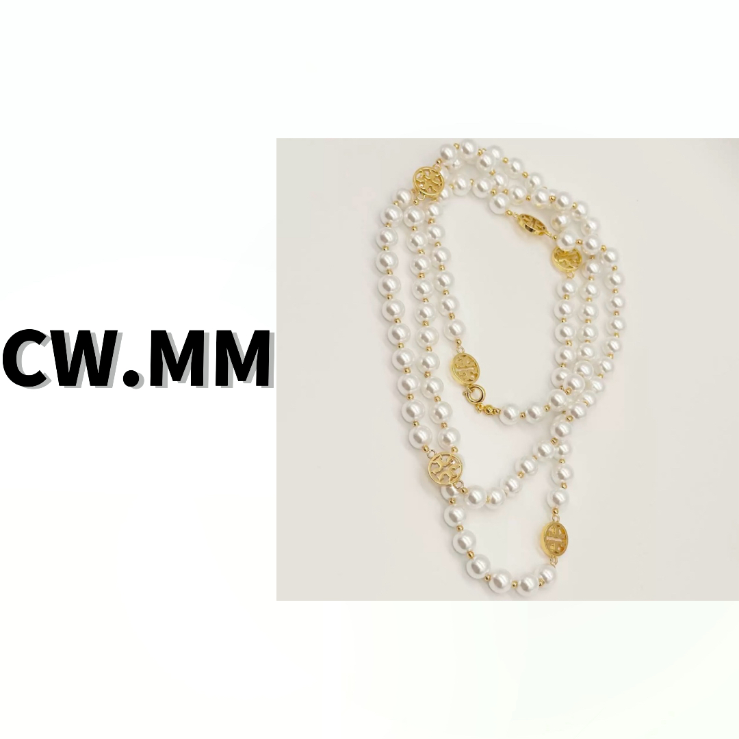 非金属仿珍珠项链 CW.MM 洋气百搭珍珠项链手工