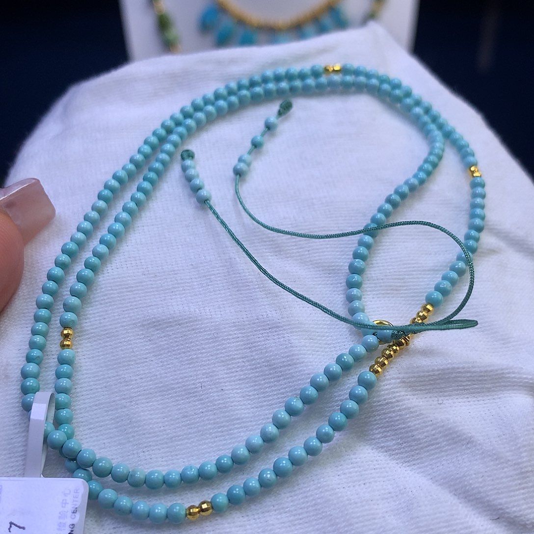 绿松石颈饰18K金镶嵌