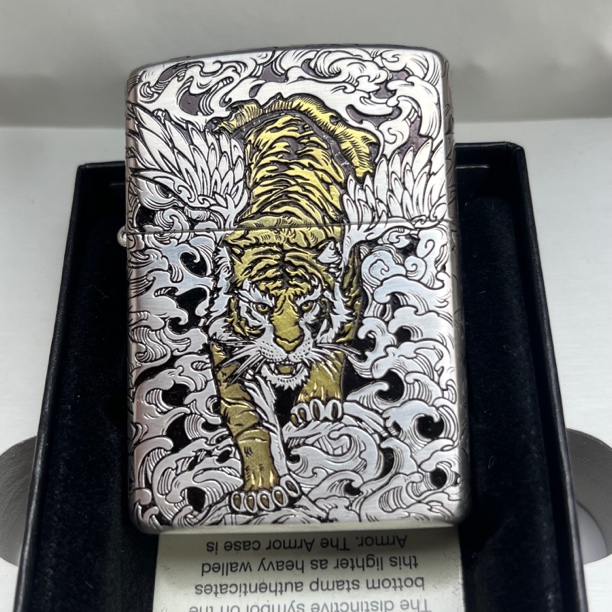 Zippo打火机鎏金如虎添翼下山虎DY9911DK 266