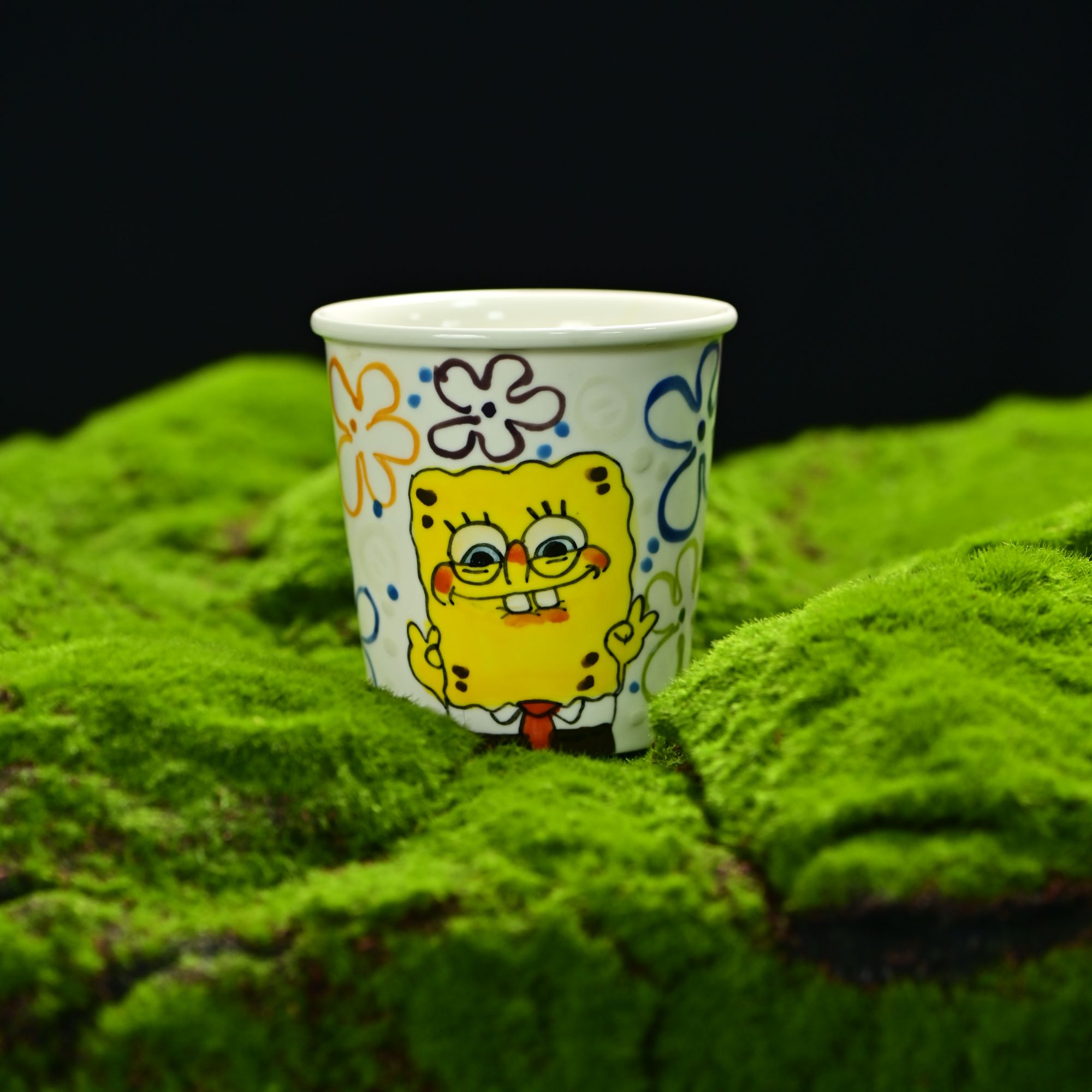 景德镇手工手绘高温釉下彩陶瓷杯020