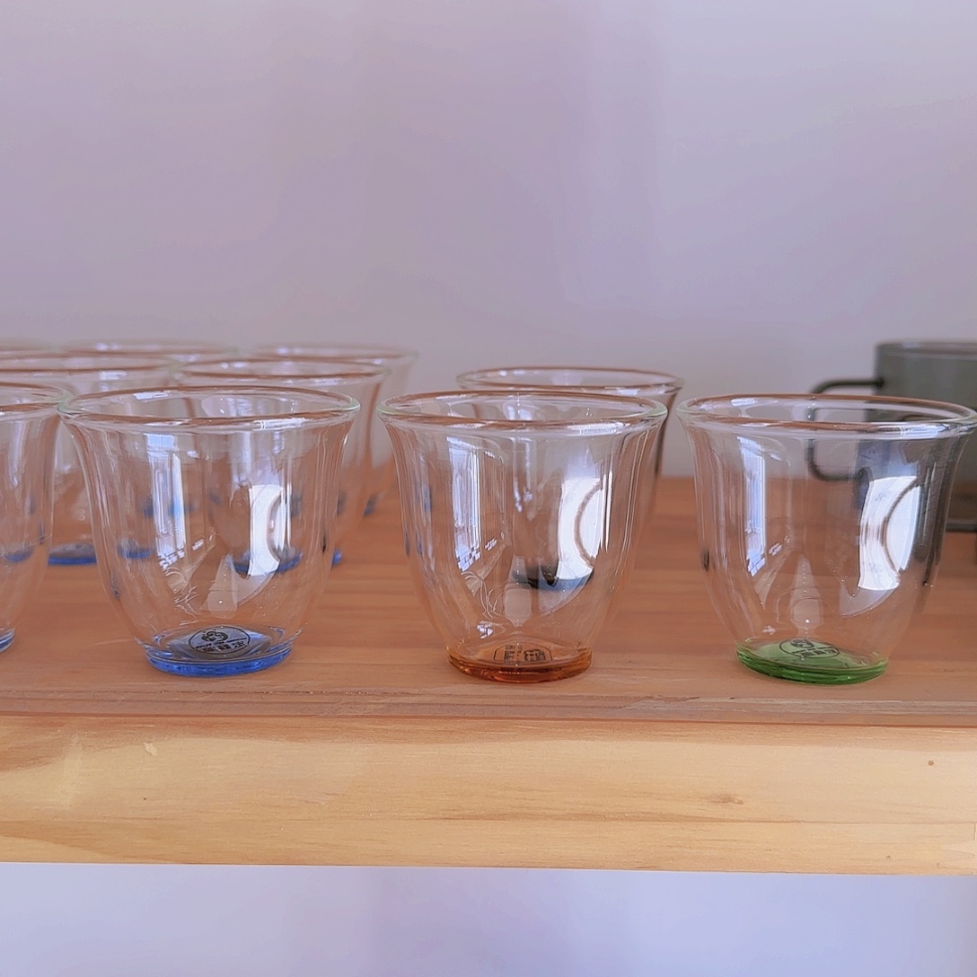 【闪购商品】高硼硅玻璃茶水分离C01蓝红绿6只
