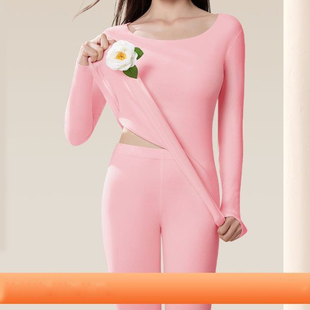 玲姐定制-无痕秋衣秋裤套装德绒磨毛内穿打底保暖内衣520614