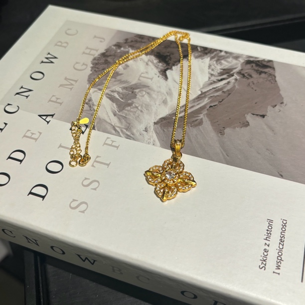 铜合金项链 2152新中式十字金色项链