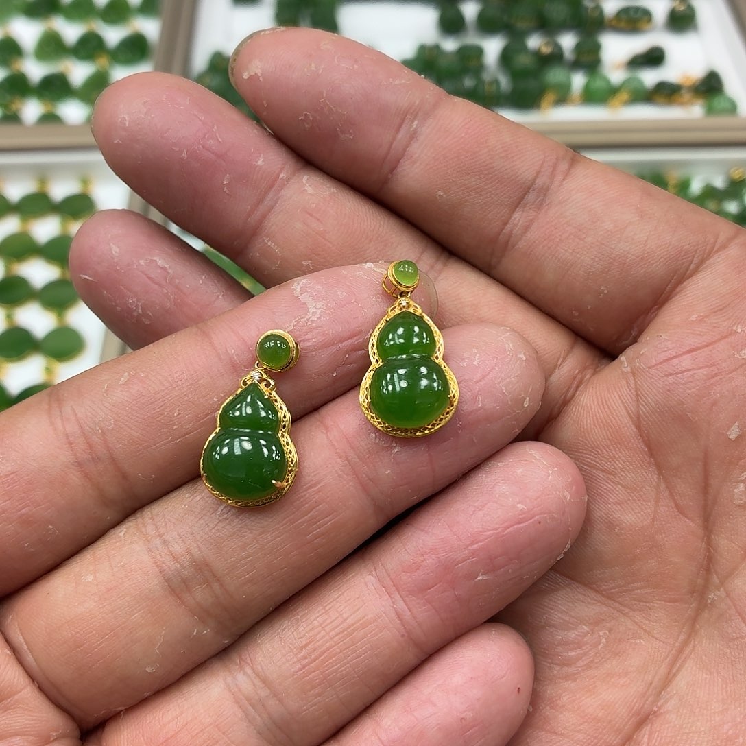 和田玉18K金镶嵌颈饰多样性发货拍一发一