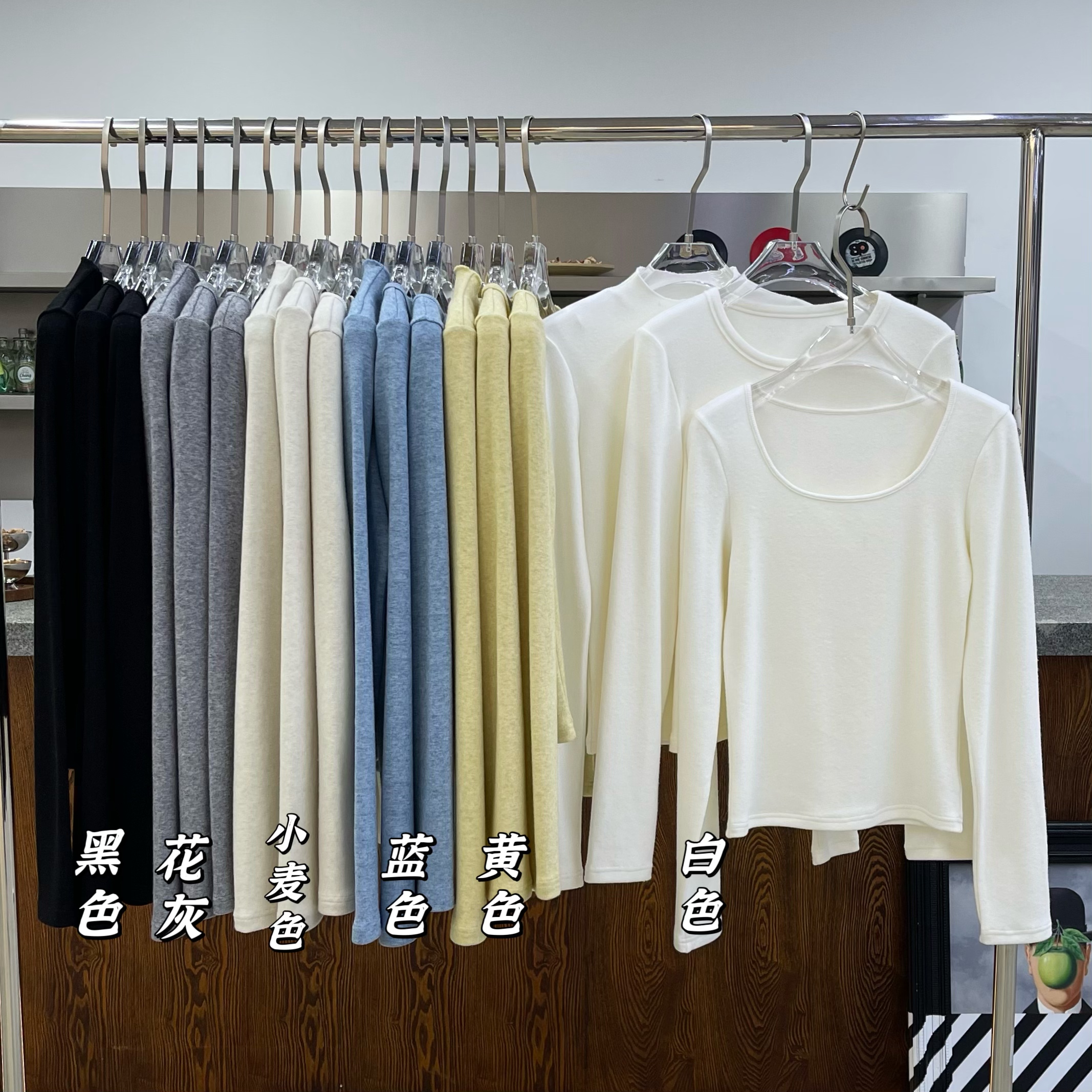 【NO退NO换】鑫燃KIKI 圆领纯色软糯百搭上衣W1649 7+