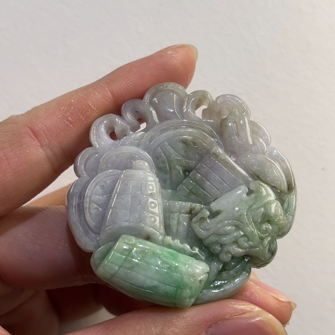 翡翠未镶嵌吊坠(赠链)代编织