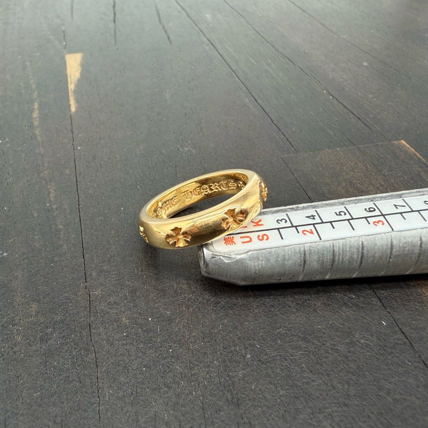 US8.5码 Chrome Hearts 克罗心 22k Nagetive凹十字花戒指