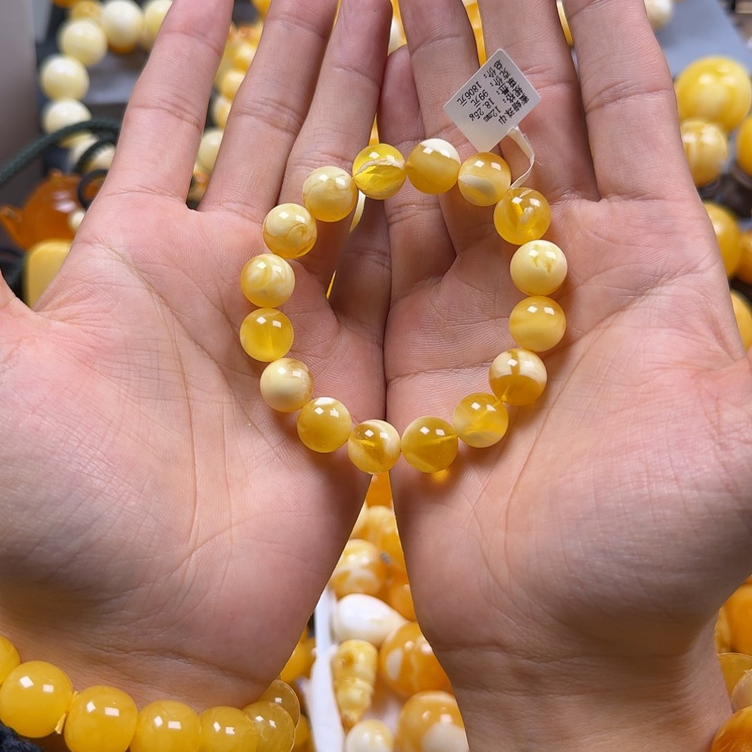 琥珀珠宝奇石未镶嵌12mm