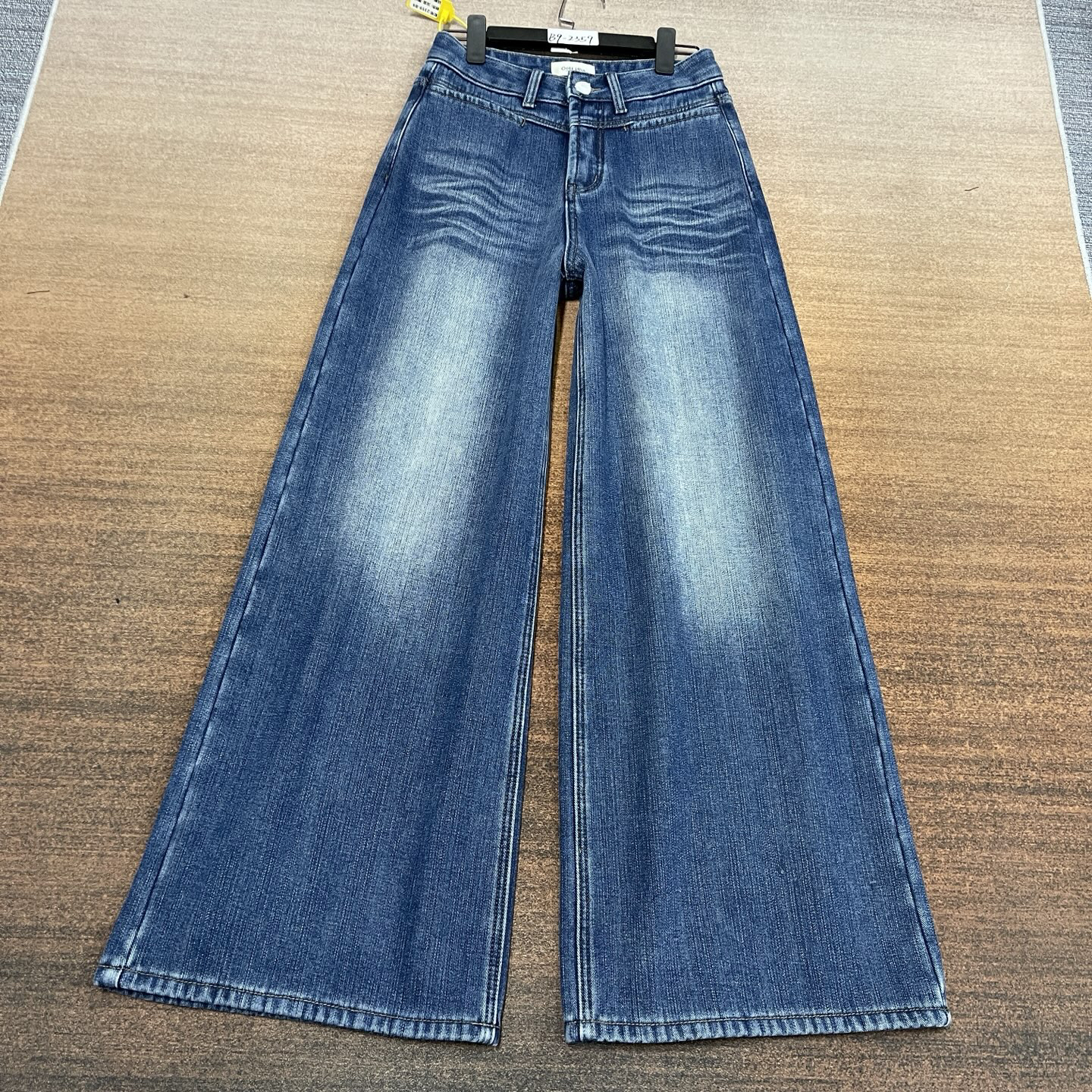 #B9-2359 加绒-厚绒 高货 OH 深蓝竹节棉阔腿女裤 无弹