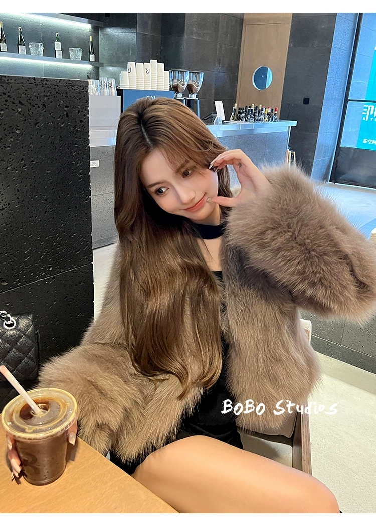 海宁秋冬加棉加厚托斯卡纳毛毛短款外套女士高端韩版时尚百搭上衣