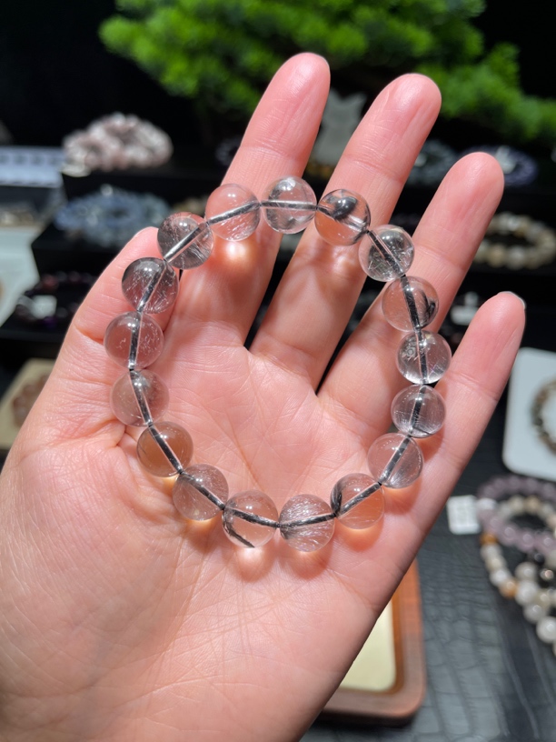 银钛晶手链，晶体通透