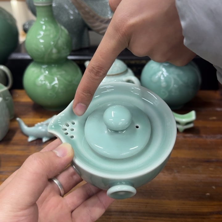 龙泉青瓷茶具微瑕48971