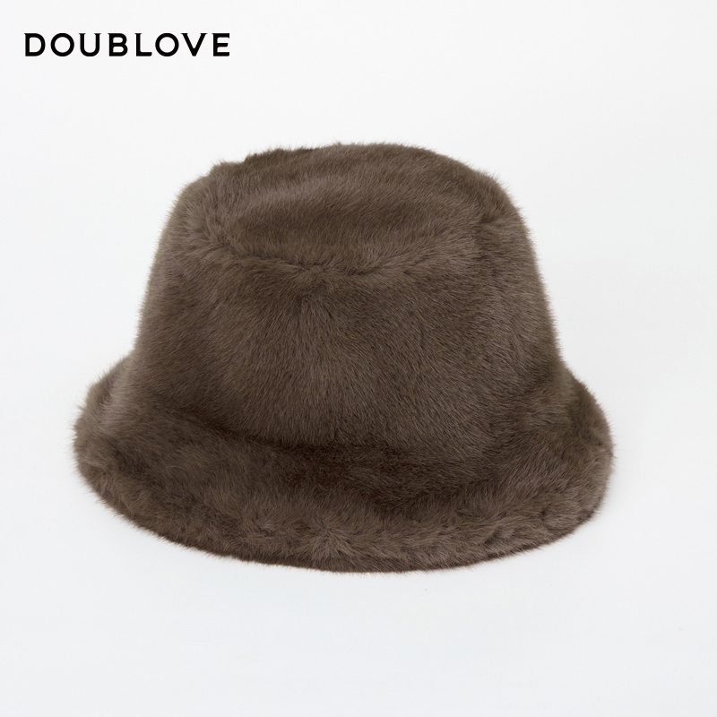 【生态皮草】温暖渔夫帽绒绒感盆帽DOUBLOVE贝爱2024秋冬新款