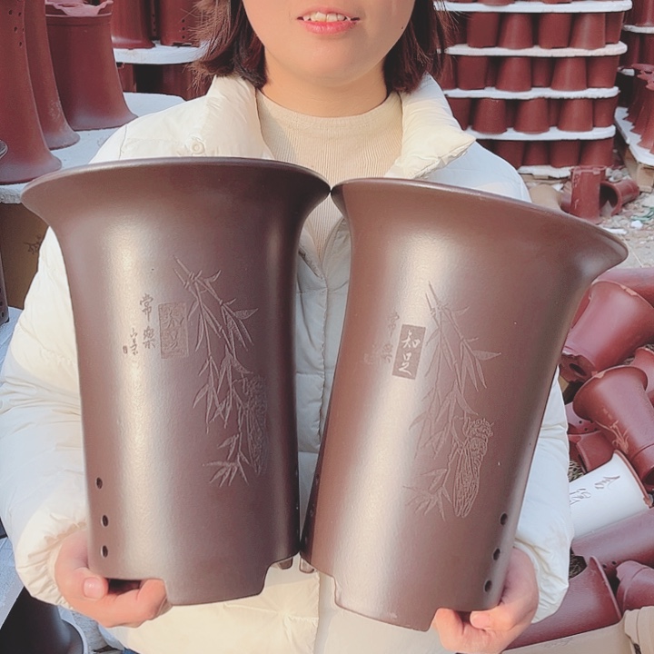 紫砂花盆宜兴紫砂精品花盆 