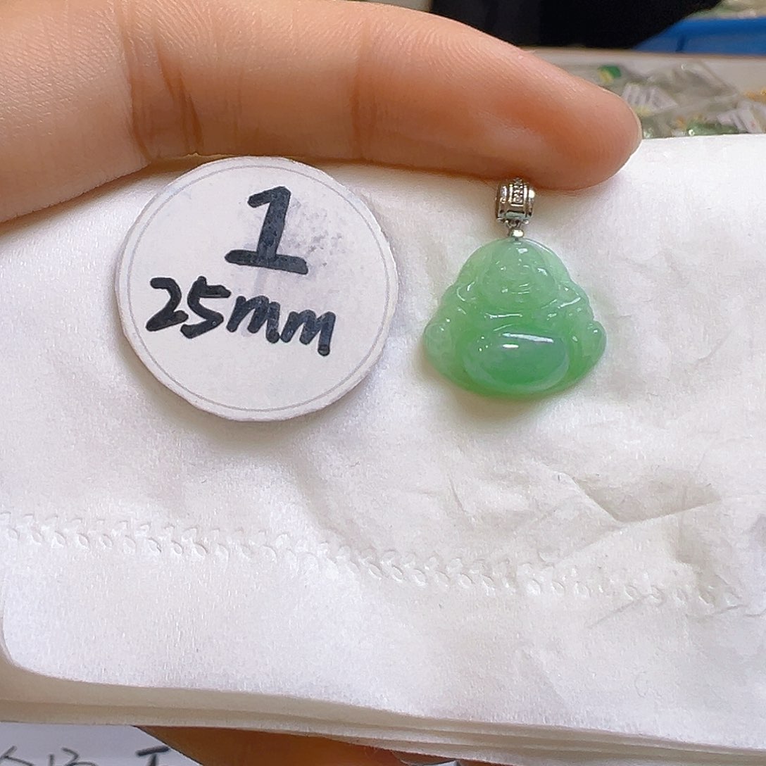 翡翠吊坠(不含链)18K金镶嵌翡翠