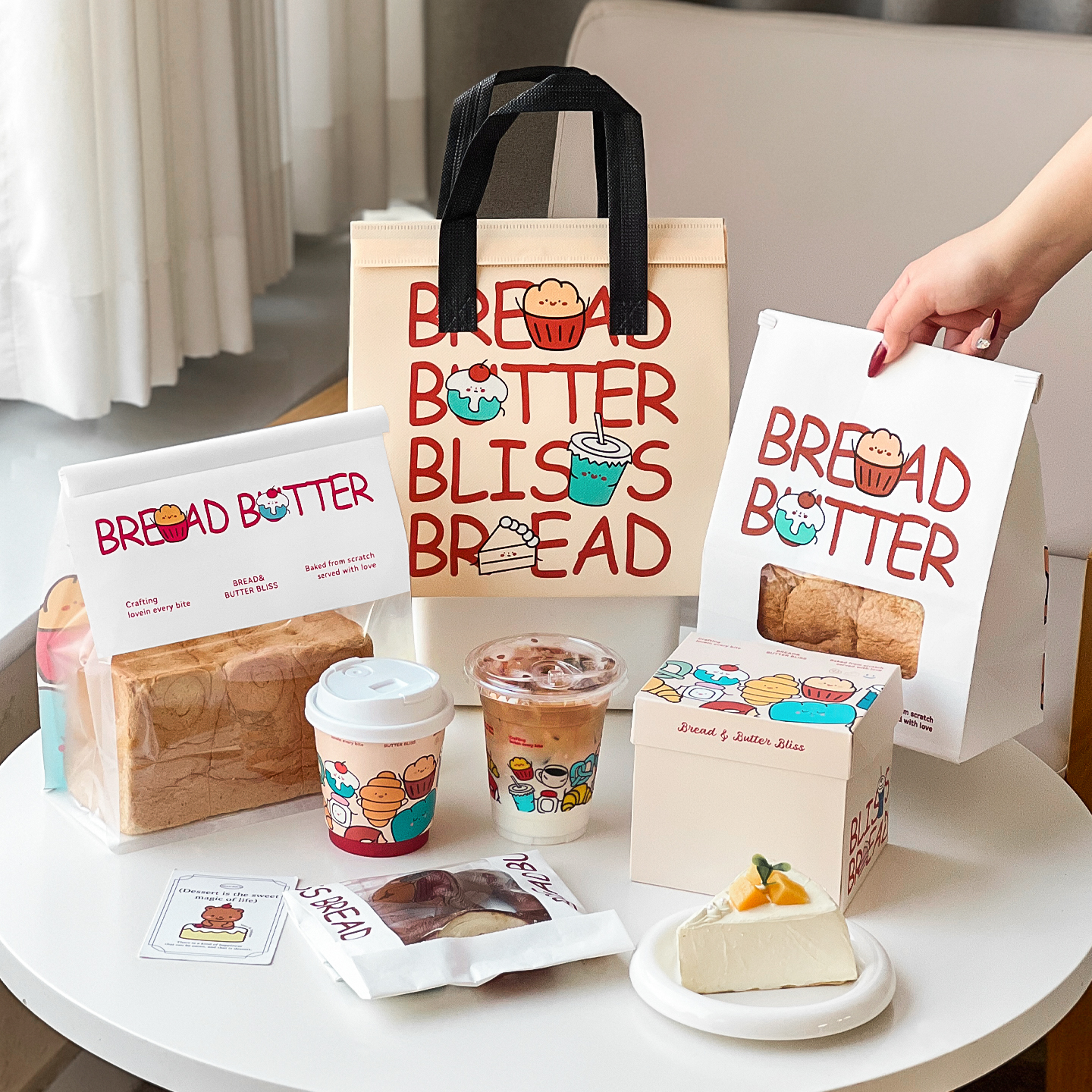 烘焙甜品面包外卖打包袋子一次性牛皮纸袋手提袋定制包装印刷logo