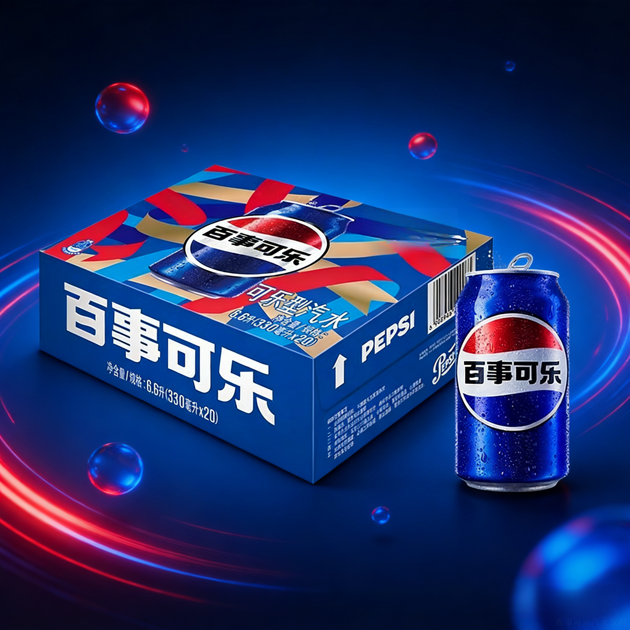 百事可乐汽水24瓶*300ml/330ml碳酸饮料日常户外居家冰爽解渴整箱