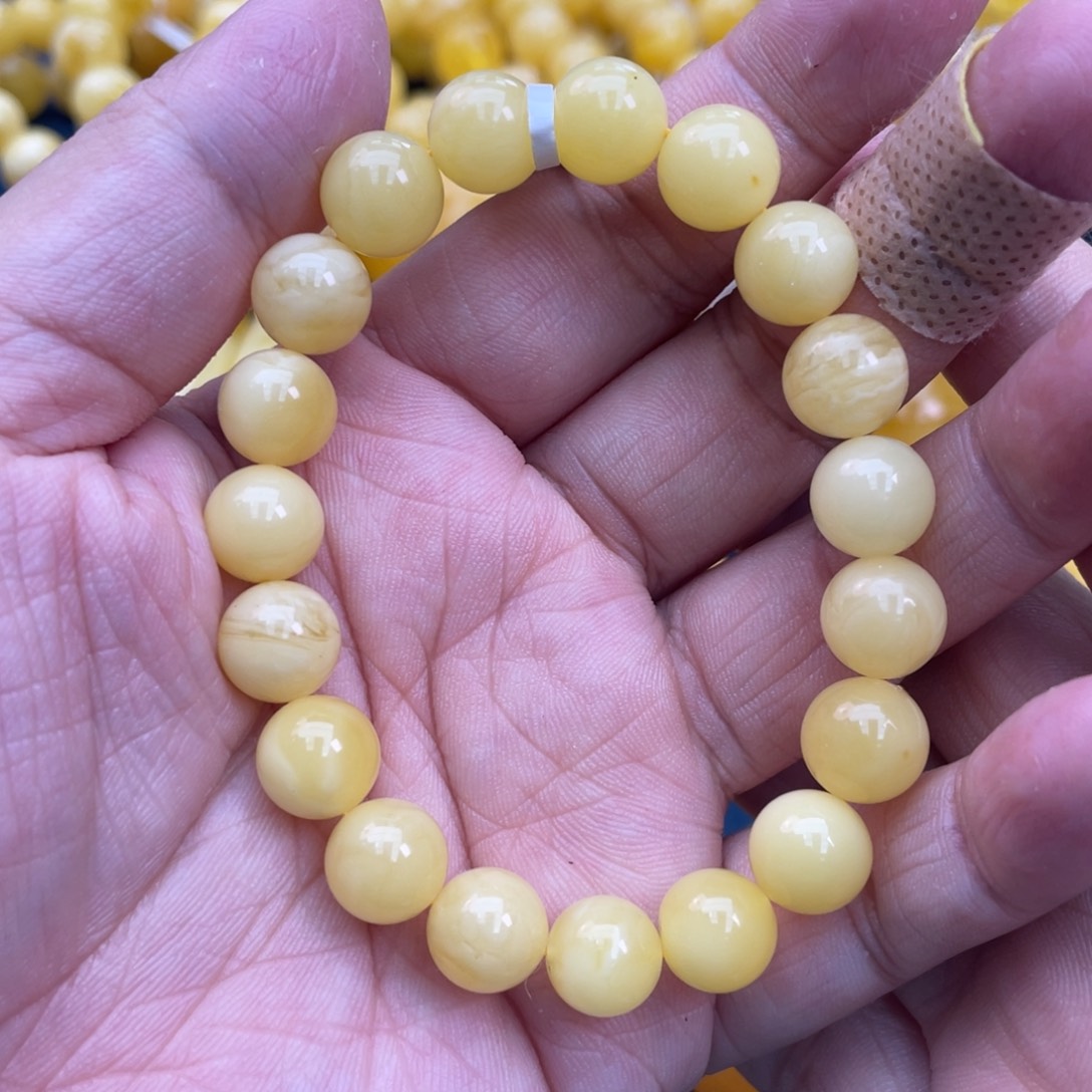 琥珀裸石未镶嵌琥珀蜜蜡9m m