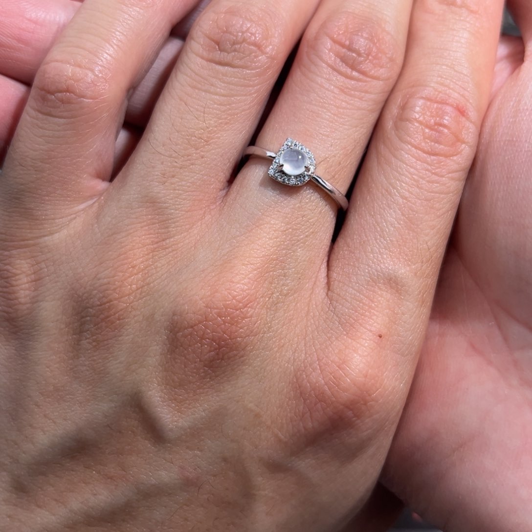 翡翠戒指银S925镶嵌hjnkk