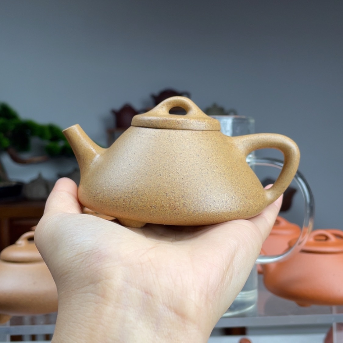 【闪购商品】紫砂茶壶用****0金黄段子冶石瓢容量160cc