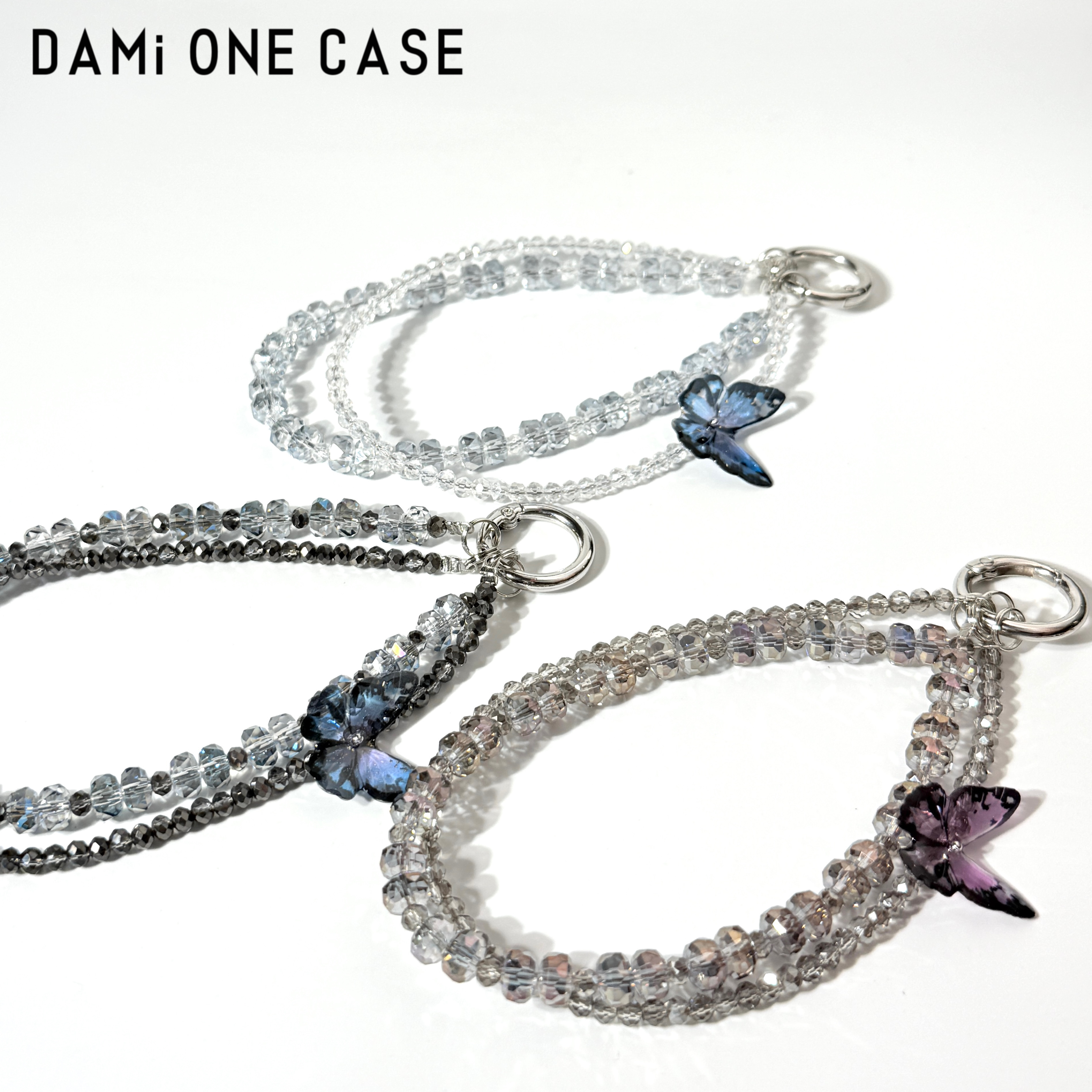 【蝴蝶水晶链】潮牌网红ins时尚斜挎链女款手机壳防摔挂绳挂链