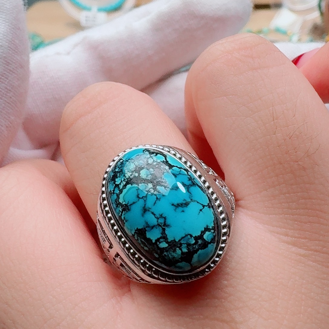 银S925镶嵌绿松石珠宝奇石