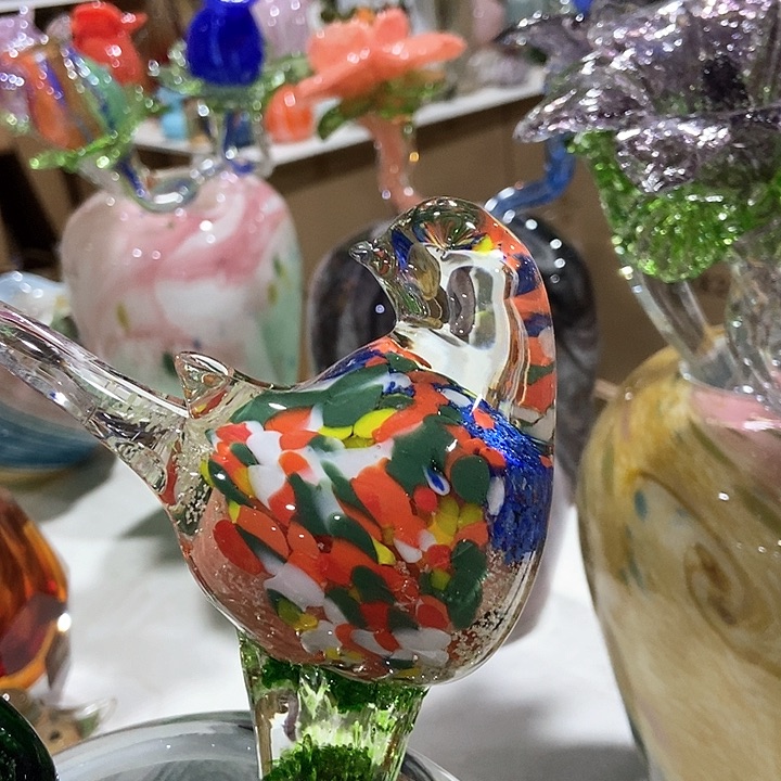 琉璃琉璃花瓶彩色琉璃鸟