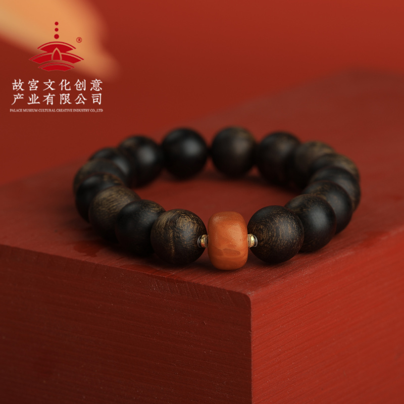 沉香【重华岁贡】沉香手串-沉水赛级留疤老白棋1.2沉香手串-老蜜蜡