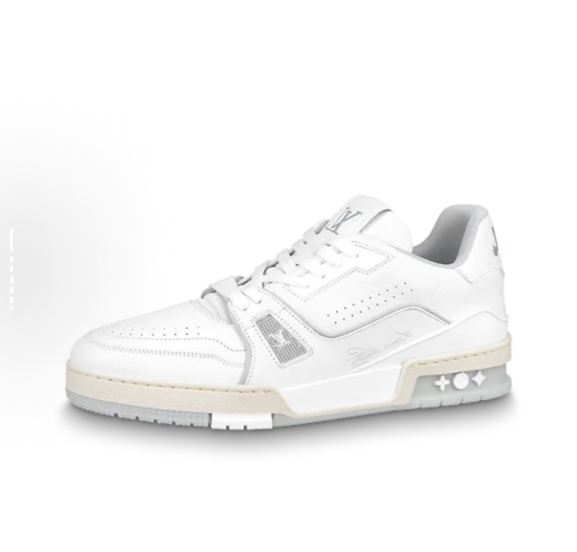 全新未使用 LouisVuitton/路易威登 Trainer纯白时尚休闲运动鞋