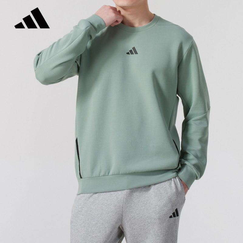 adidas/阿迪达斯男装25春季新款运动跑步健身训练卫衣休闲套头衫