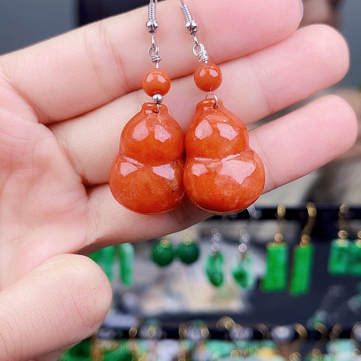 翡翠未镶嵌耳饰饰品