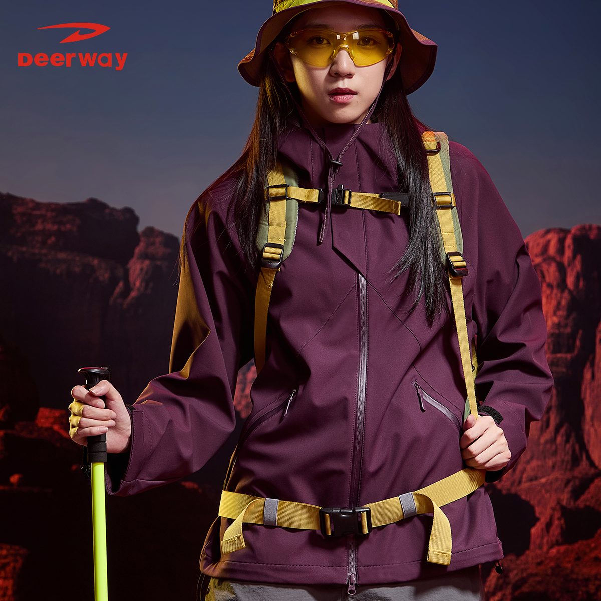 德尔惠春秋户外三防软壳衣男女同款美式休闲工装防风登山服外套