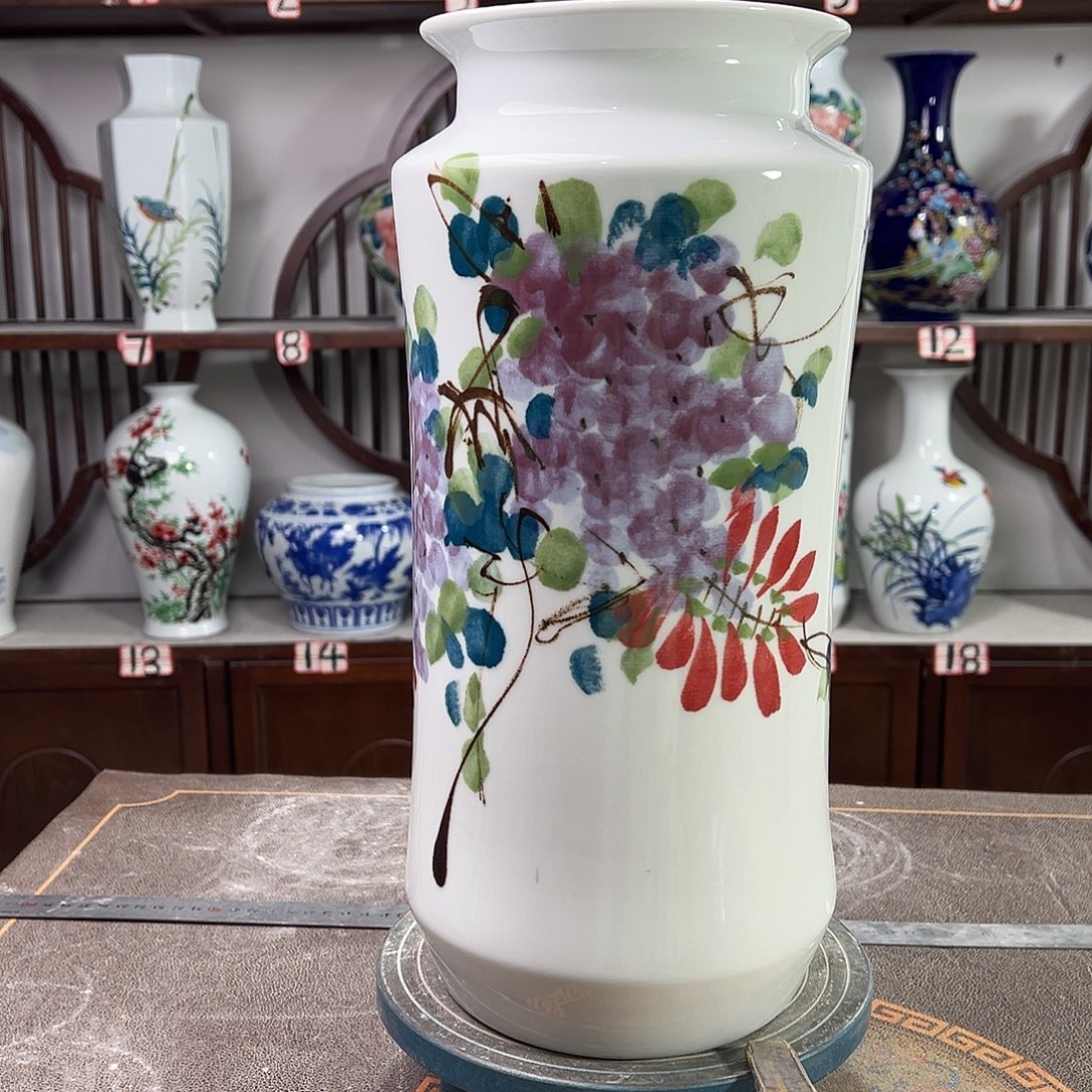 摆件陶景德镇陶瓷书紫藤