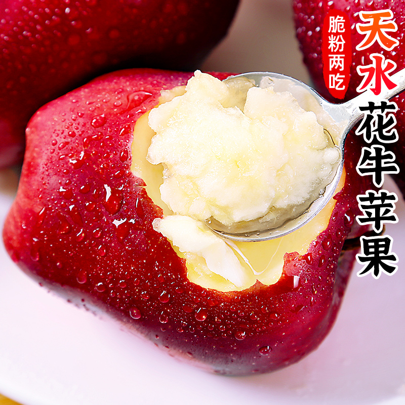 【脆粉两吃】甘肃天水花牛苹果3-9斤红蛇果新鲜水果小苹果红苹果