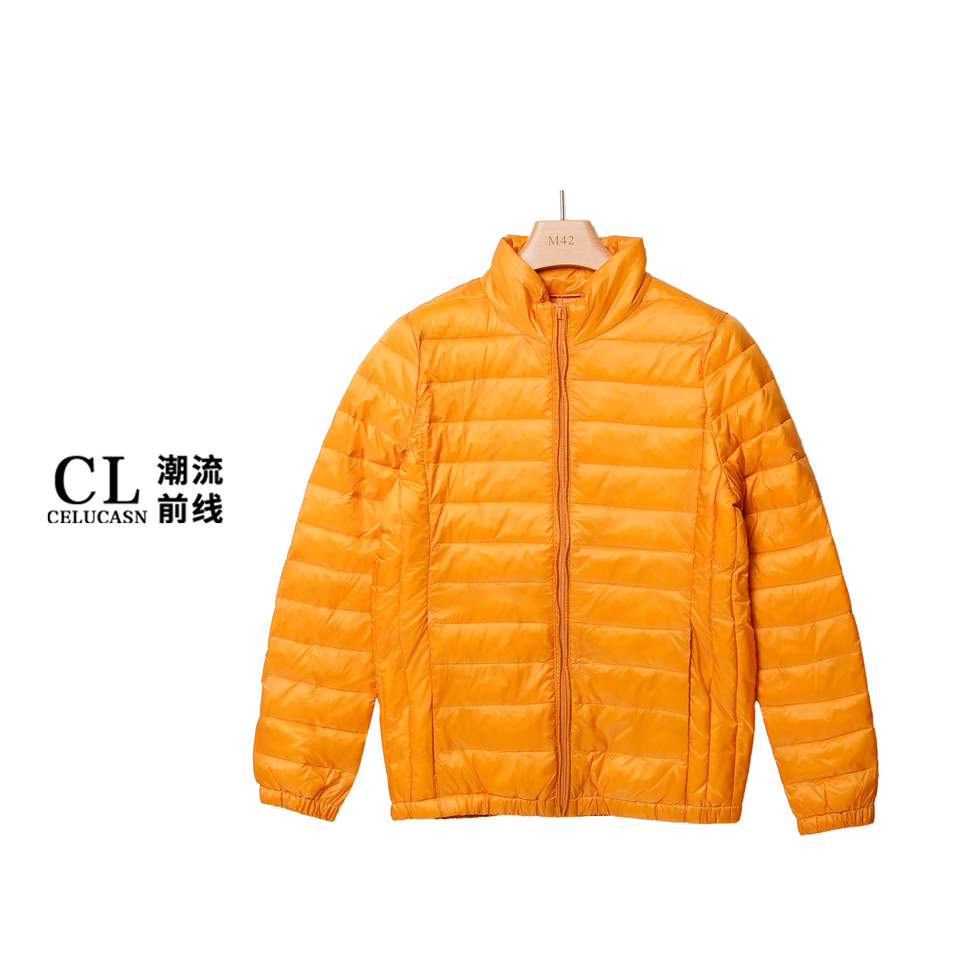 B3OBY0004#秋冬新款女装青春时尚修身百搭立领拉链纯色棉服上衣