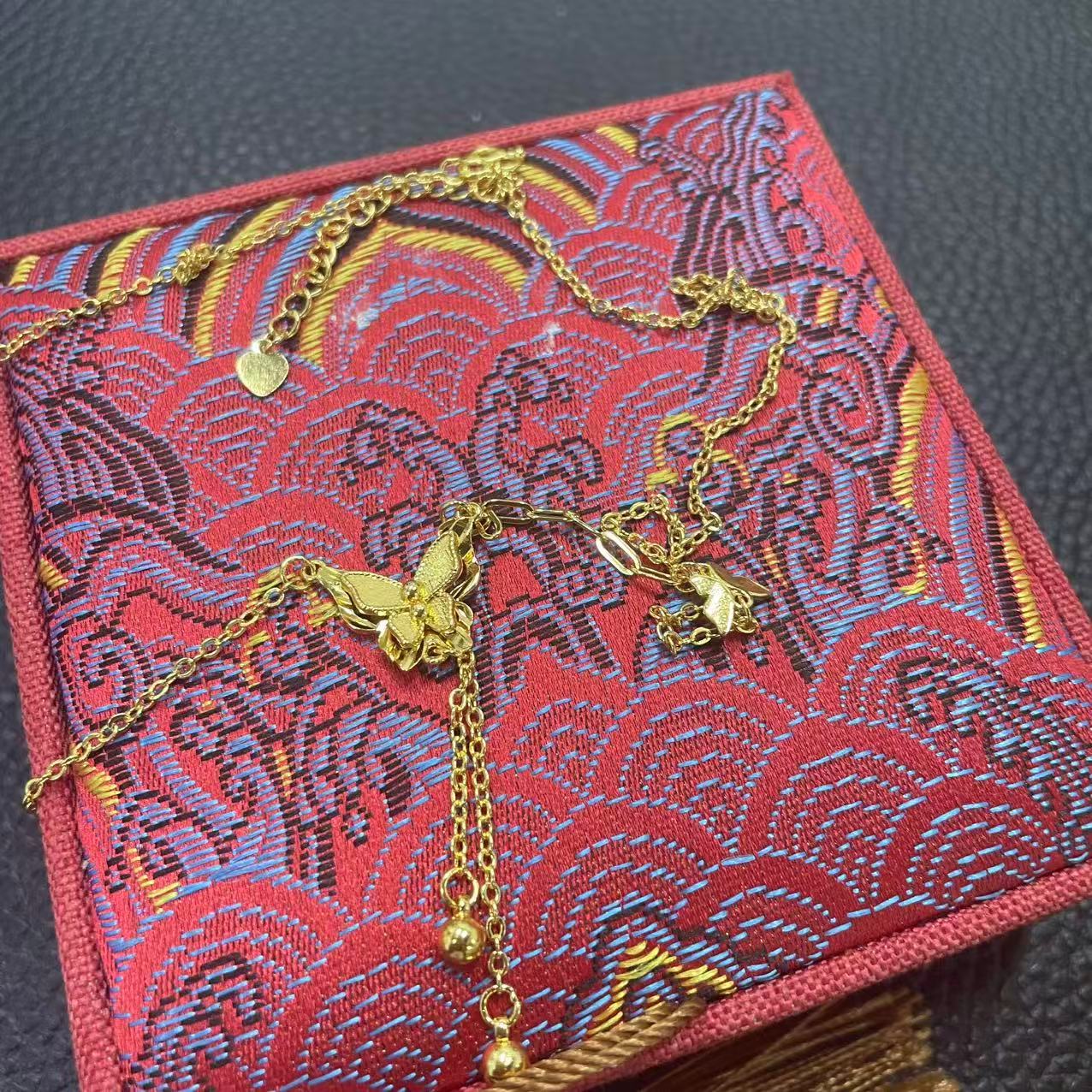 金喜严选999--金蝴蝶AB项链a43ZW