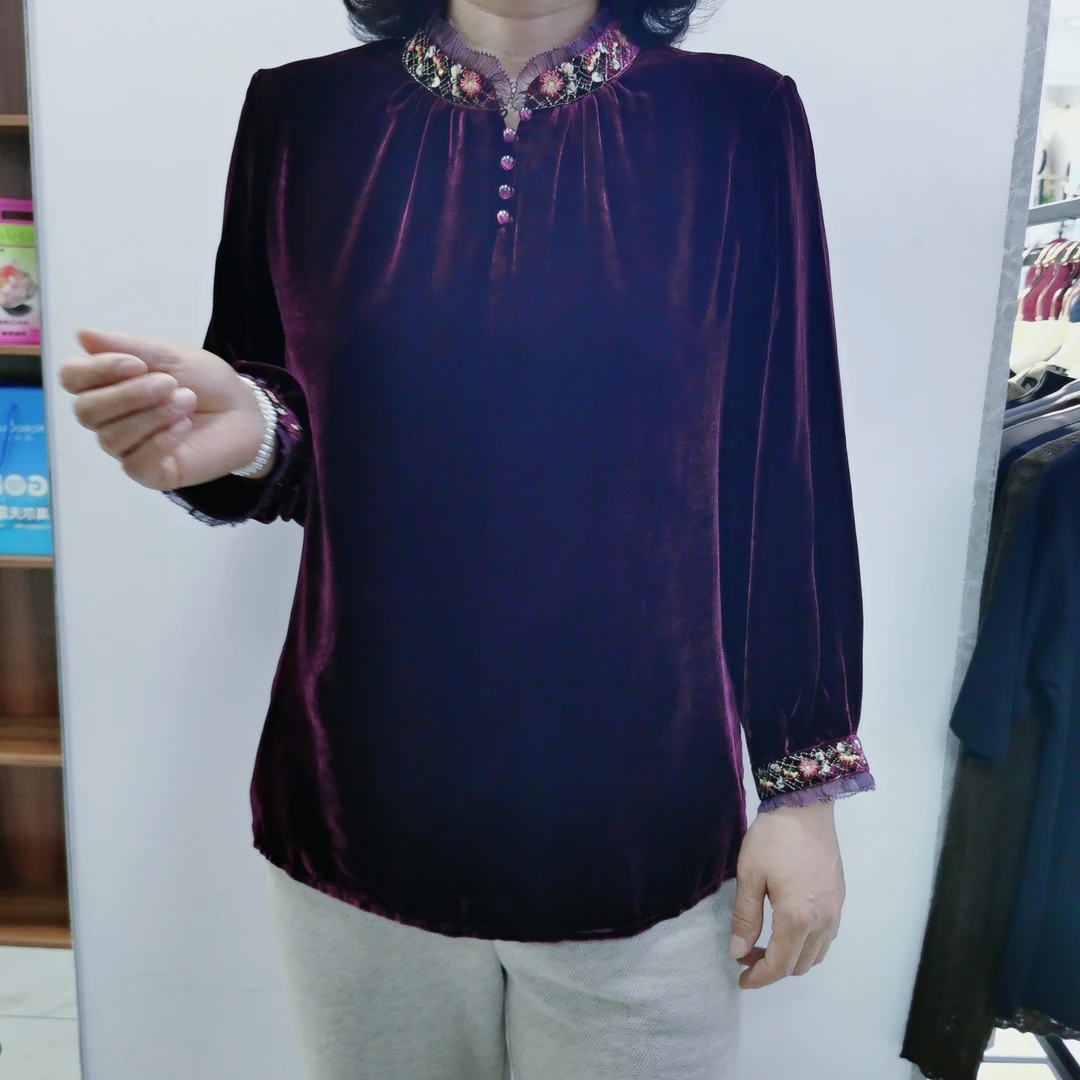 桑蚕丝植绒寸劲小衫2212