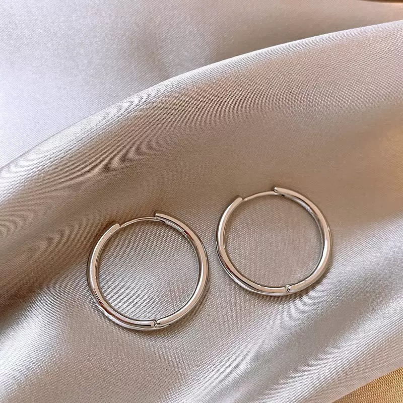 铜合金耳饰 25037 镶嵌爱心猪鼻耳钉 玫瑰色底