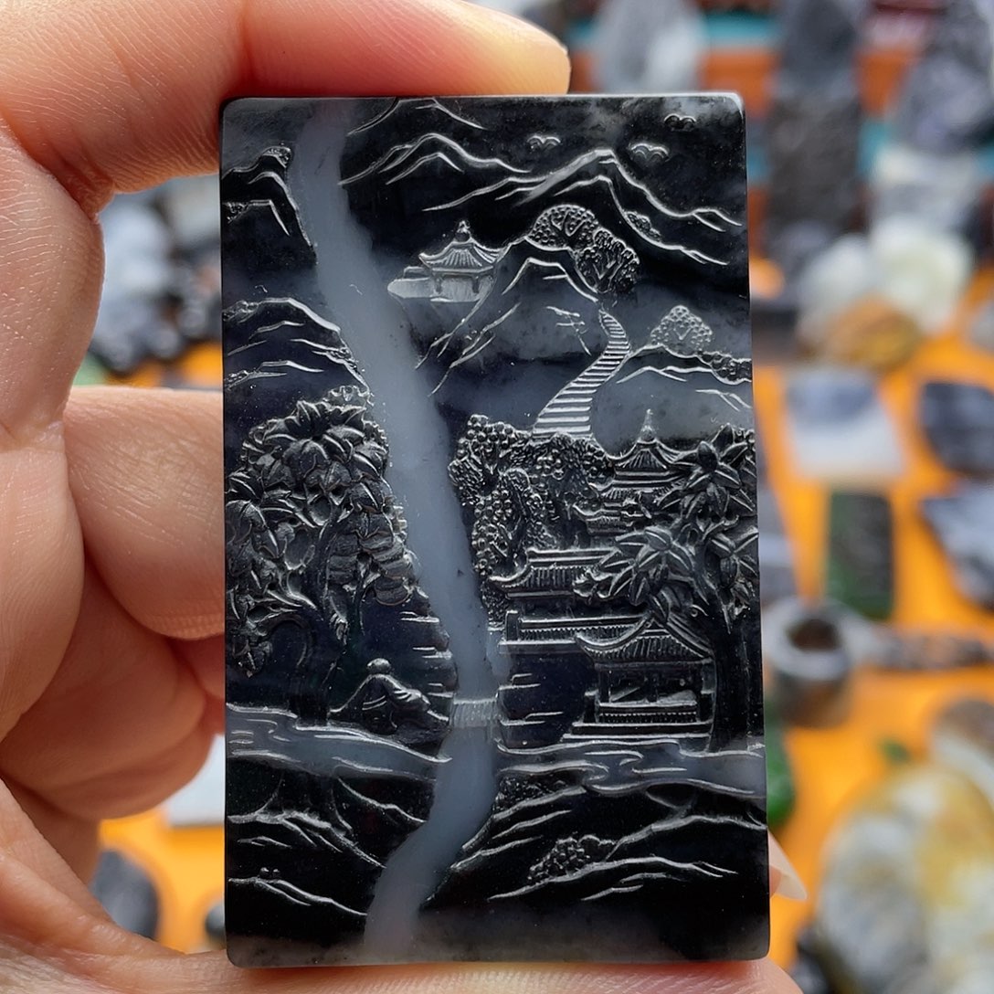 和田玉未镶嵌挂件