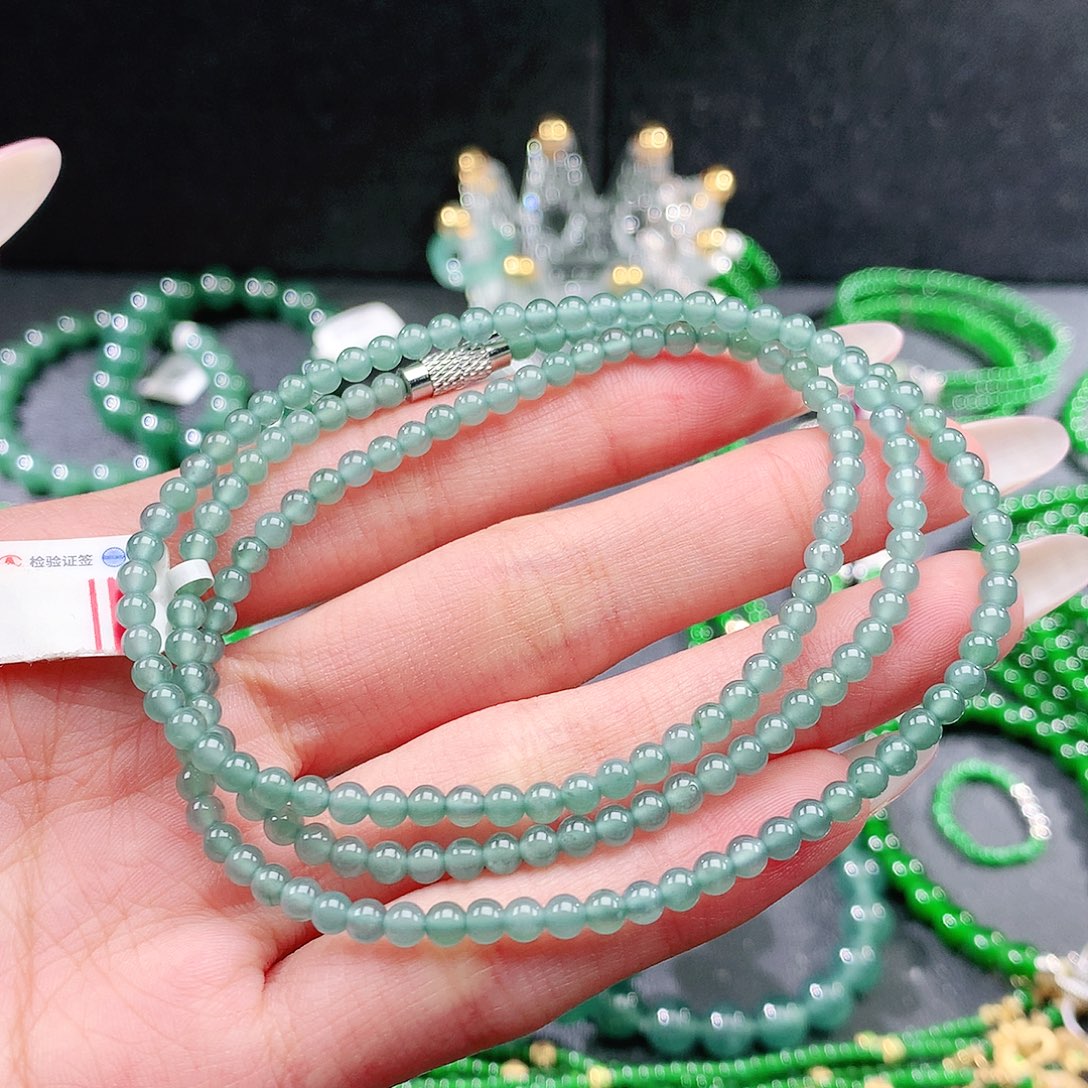 翡翠未镶嵌手链项链
