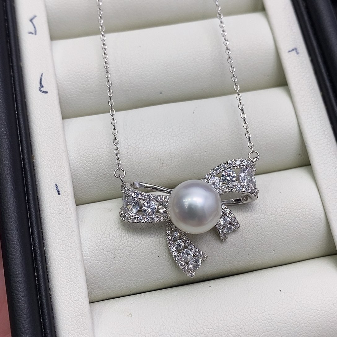 海水珍珠颈饰银S925镶嵌10-11m m