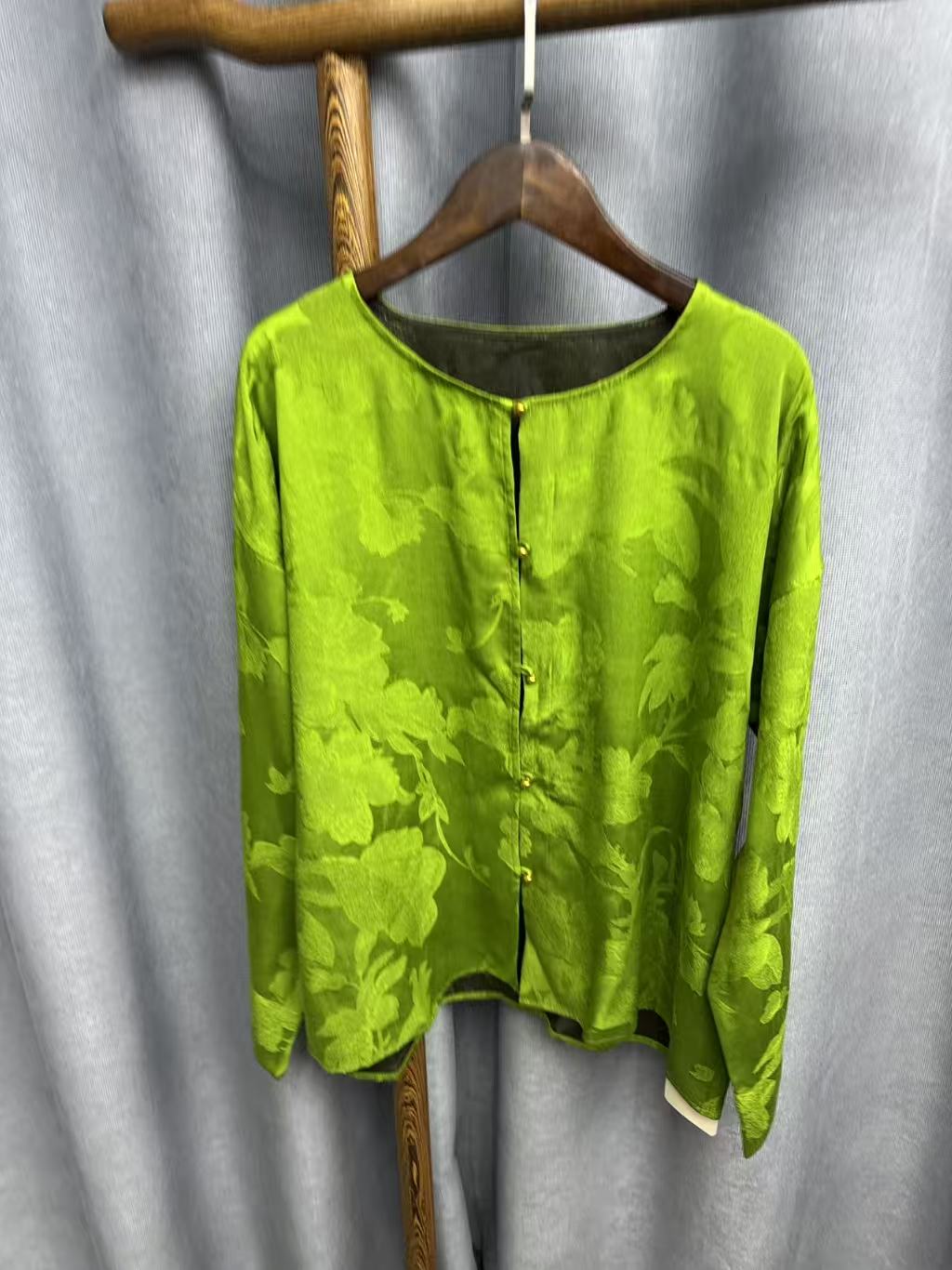 2025秋季新款真丝桑蚕丝香云纱百搭外套女H070