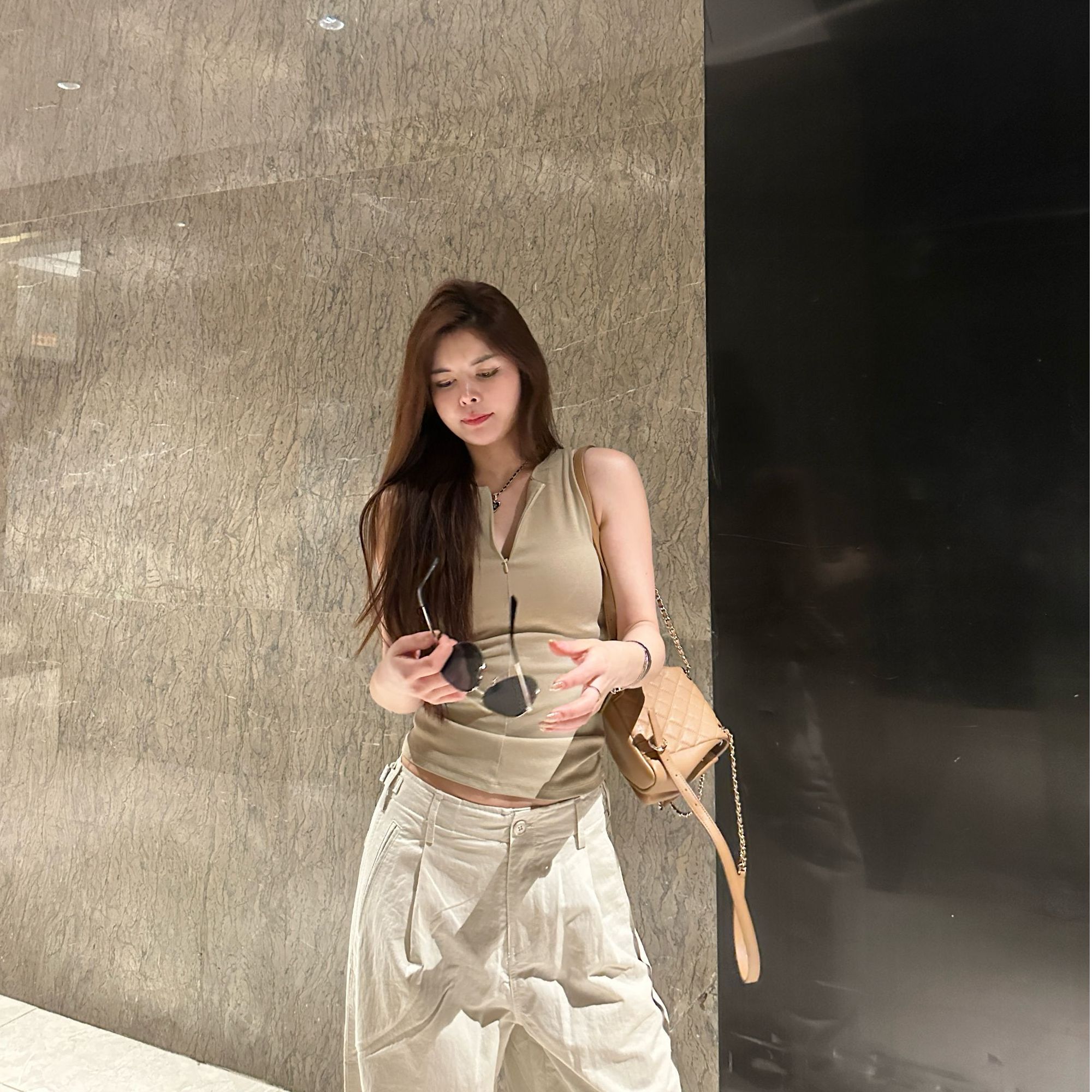 主播推荐-小众系列胸垫一体半拉链背心