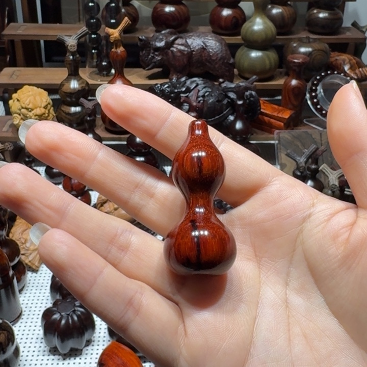 ~***~木印度小叶紫檀檀香紫檀绕指柔葫芦