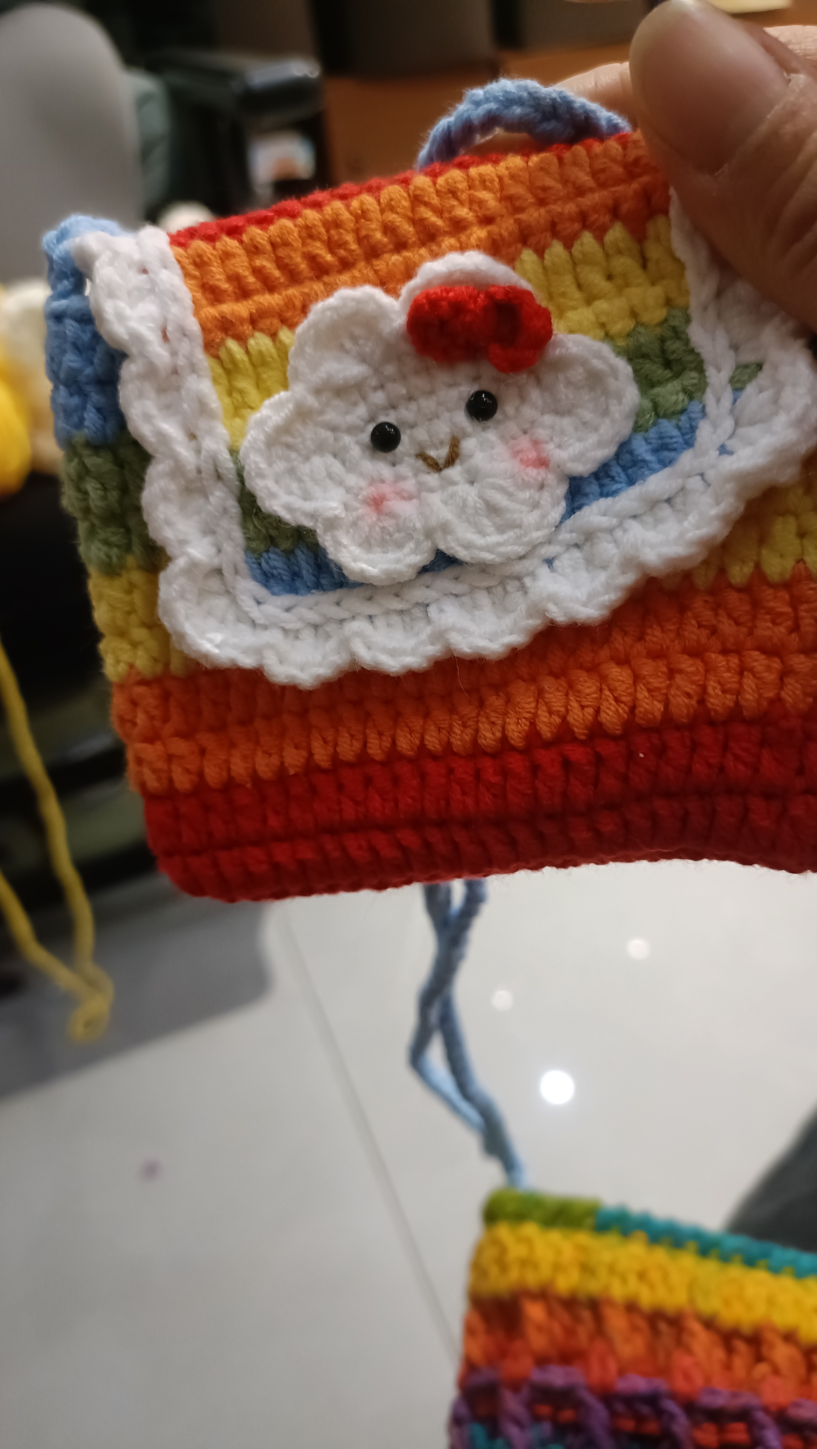 纯手工DIY毛线钩织可爱卡通零钱包耳机包